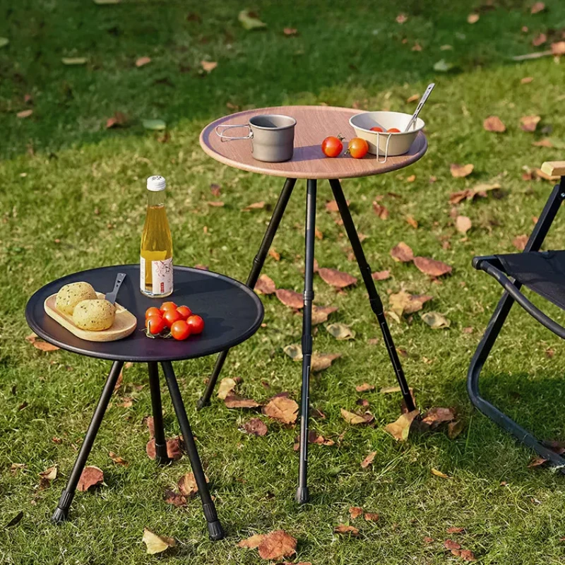 Outdoor Camping Equipment Camping and Picnics Portable Height Adjustable Aluminum Alloy Folding Small Round Table