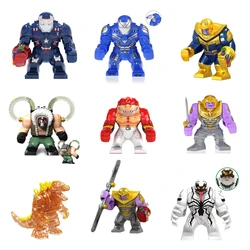 Disney wolverine super homem de ferro heróis hulk thanos aranha anime grande figura blocos de construção veneno ação brinquedos para crianças presente