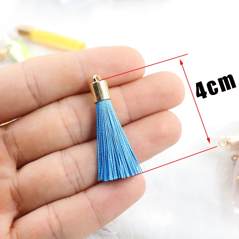 5/10/20pcs 29 Color 4cm Tassel Silk Brush Charms DIY Earring Keychain Tassel Pendant Jewelry Making Supplies Finding Accessories