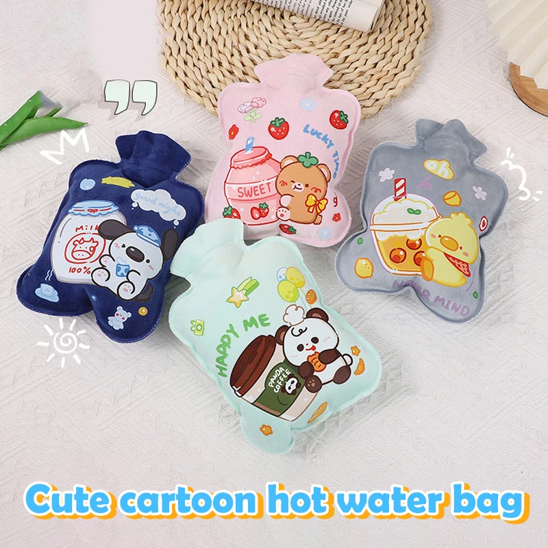 1pc Reusable Winter Heat Hand Warmer Cartoon Mini Durable Hot Water Bottles Stress Pain Relief Therapy Hot Water Bottle Bags