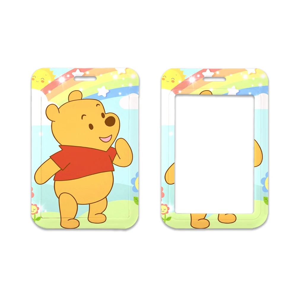 Porte-cartes Winnie en forme d'ours mignon pour étudiant, étui pour carte de bus, porte-carte bancaire, lanière de visite, badge ta.com