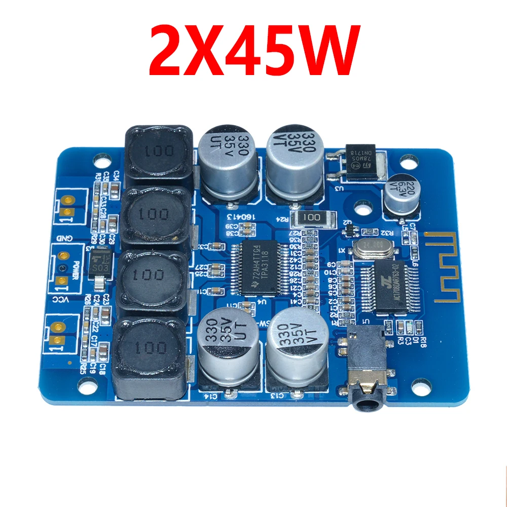 high quality XH-M314 TPA3118 2x45W 12V 24V Stereo audio Bluetooth Digital power Amplifier Board amplificador