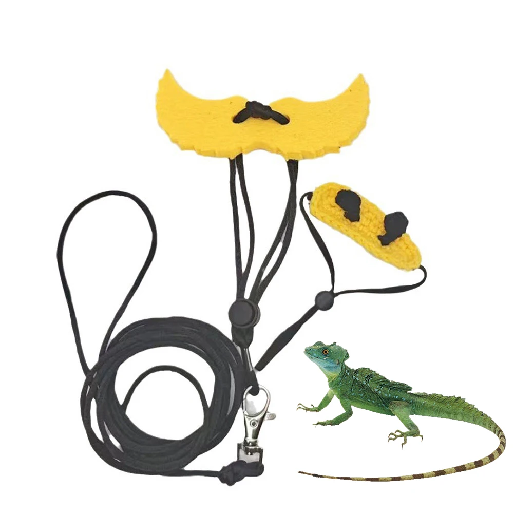 

Comfortable Pet Traction Rope With Hat Winds Bearded Dragon Leash Harness Accessories Adjustable Soft Reptile For Bearded Lizard