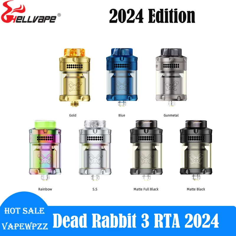 

Оригинальный Hellvape Dead Rabbit 3 RTA Tank 2024 Edition, распылитель Vape с двойной катушкой, 3,5 мл/5,5 мл, 810, электронные сигареты с капельным наконечником