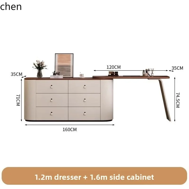 

b7- Bedroom Dressing Table Desk Chest of Drawers Integrated Storage Cabinet Combination Multifunctional Bedside