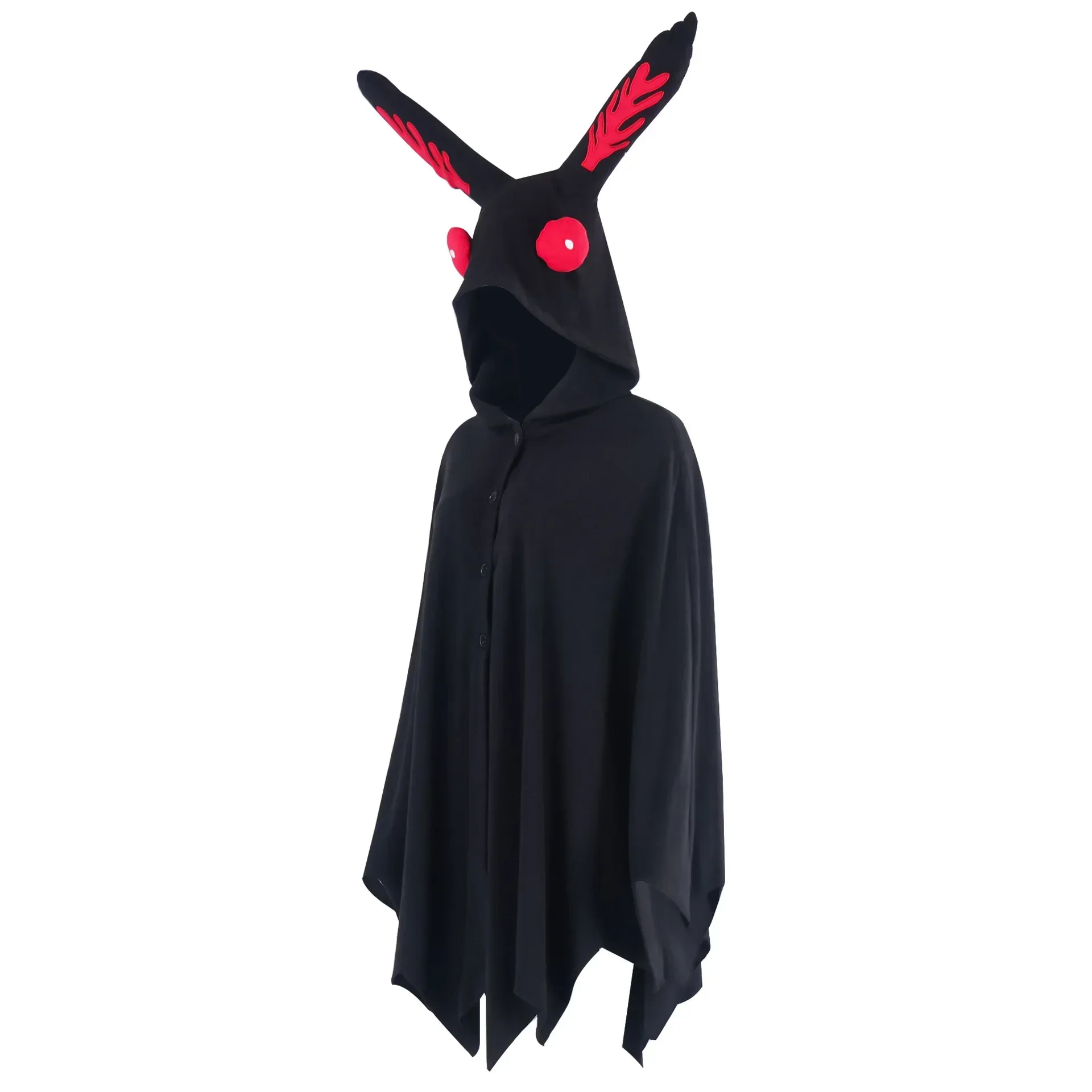 Costume de Cosplay Mothman Everak à Capuche, Cape Noire Horrible, Tenue de ixd'Halloween et de Noël pour Adulte