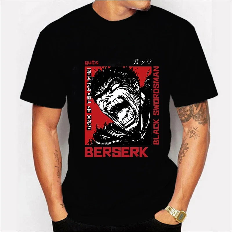 Berserk T Shirt Men\'s Clothing Japanese Fashion Anime Tshirt Short Sleeve Tee Harajuku Cartoon Print T-shirt Summer Tops Men