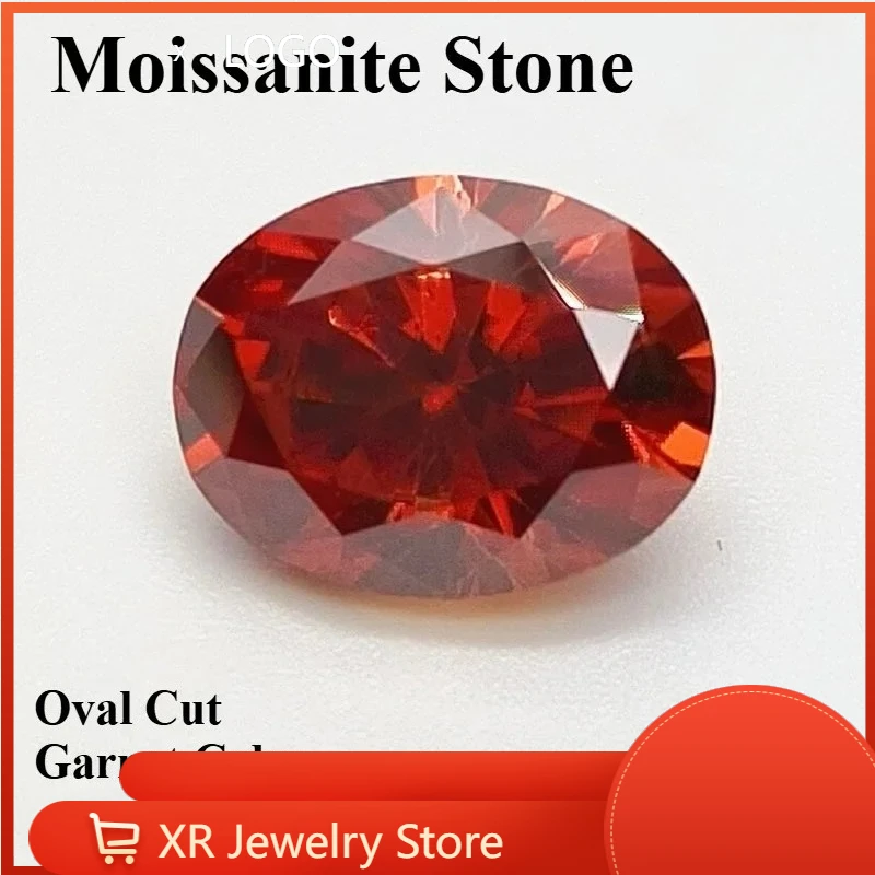 

Moissanite Stone Oval Cut Garnet Color VVS1 High-quality DIY Charms Jewelry Making Main Materials with Certificate