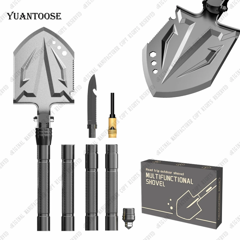 

Emergency Survival Aluminum Portable Multi-Purpose Folding Multifunctional Camping Shovel