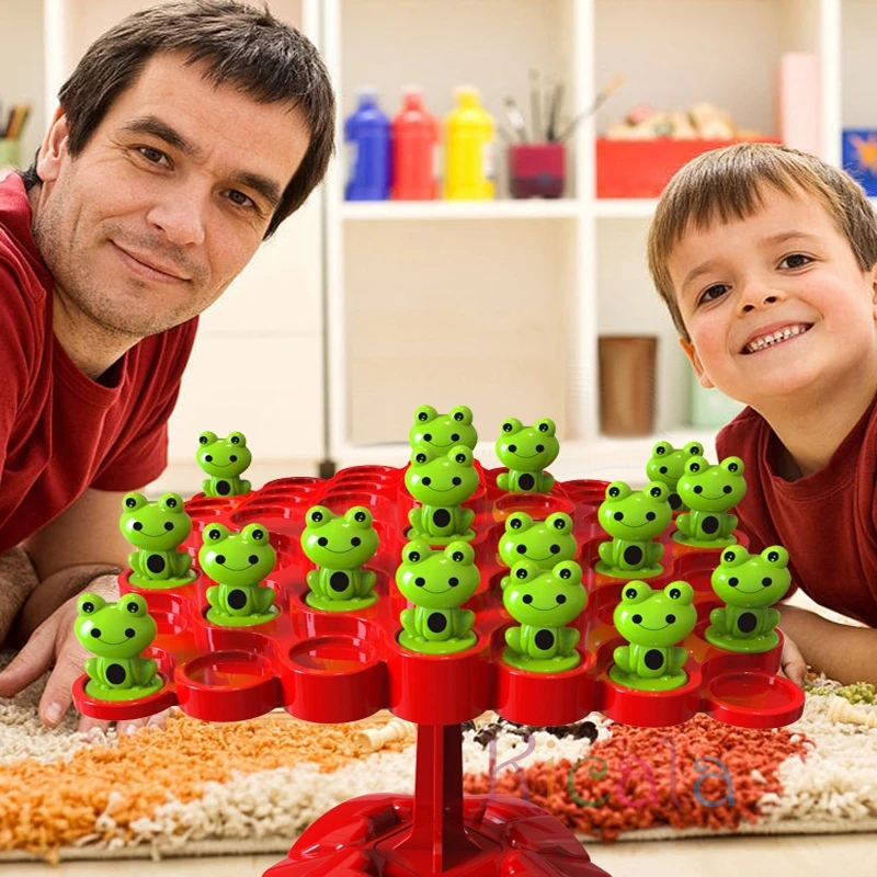 Quebra-cabeça Montessori Math Toy Balancing Board para crianças, interação pai-filho, brinquedos educacionais de mesa, sapo Balance Tree