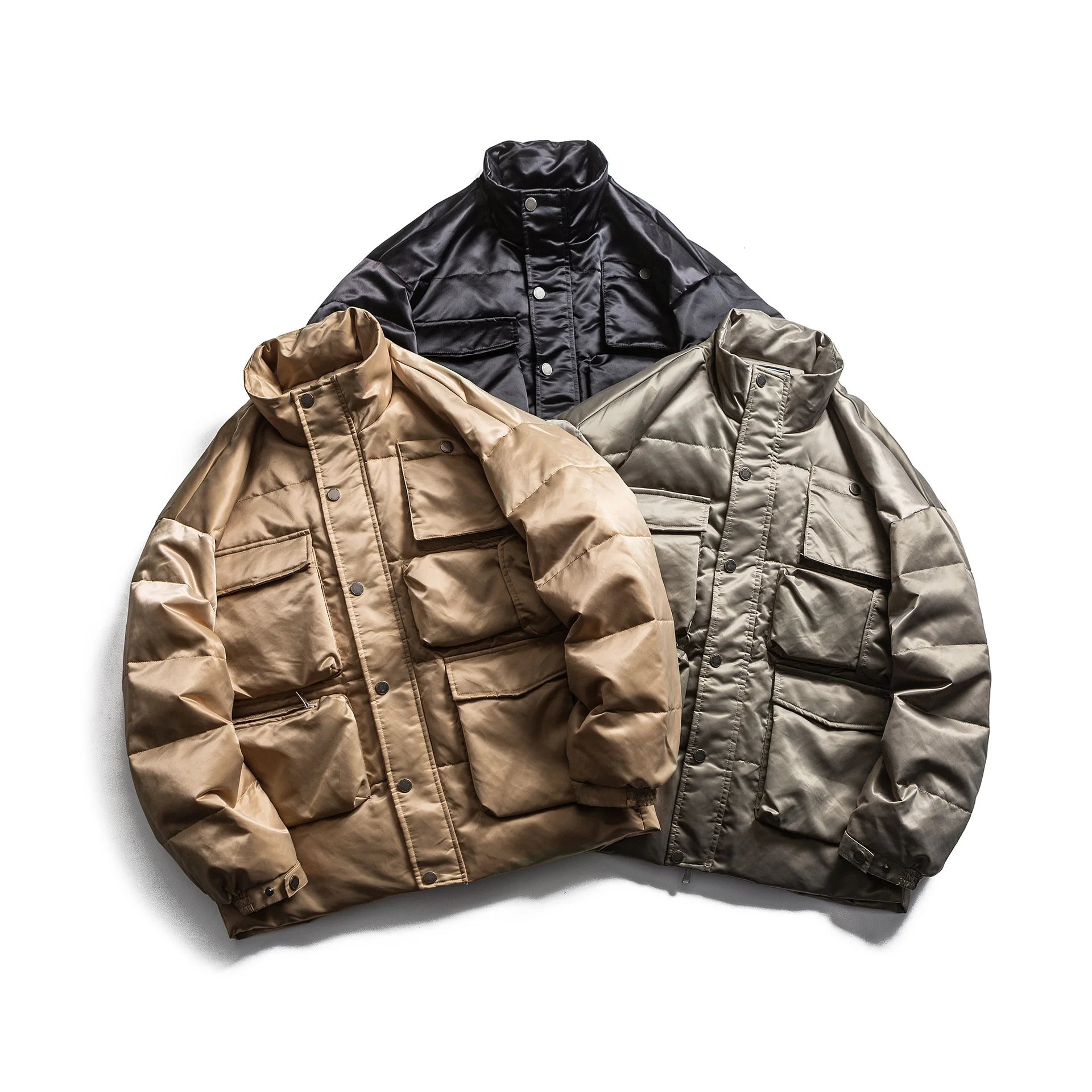 

Винтажная мужская зимняя пуховая куртка в японском стиле Sle Kapital, 90% пух, утепленная, с воротником-стойкой, рабочая одежда, верхняя одежда