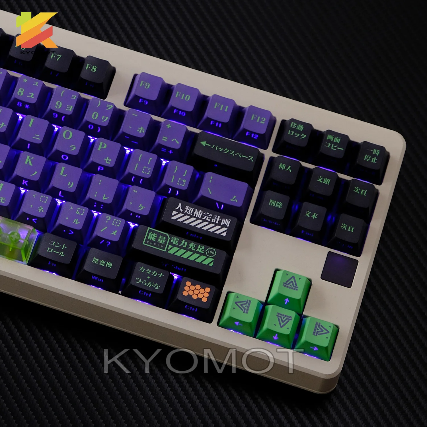 KTOMOT 136 مفتاح إيفا 01 آلة تألق من خلال أغطية المفاتيح الكرز الشخصي انمي ياباني لعبة Keycap للوحة المفاتيح الميكانيكية Mx التبديل