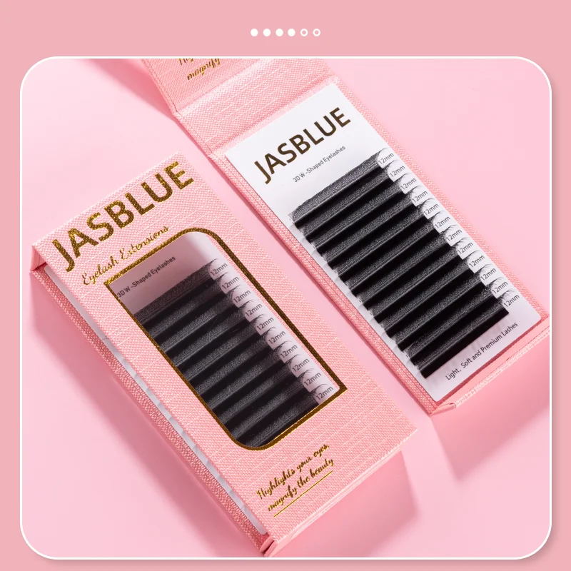 ขนตาปลอม JASBLUE 3D แบบสำเร็จรูป รุ่น Light Soft งอน C/D ความยาว 8มม.-15มม. ขนตาปลอม 3 มิติ รูปทรง W
