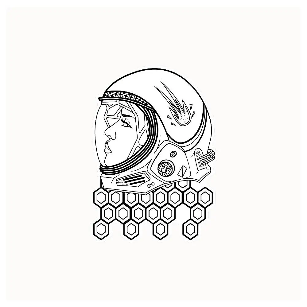 Astronaut Woman Waterproof Stickers For Decorating Car Windows Motorcycles And Computers.