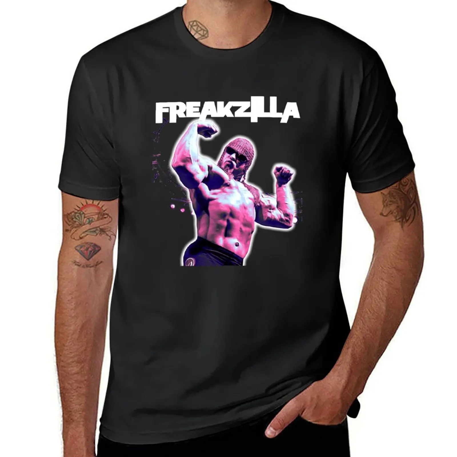 Футболка FREAKZILLA, графическая эстетика, одежда для мальчиков, белые мужские футболки больших и высоких размеров