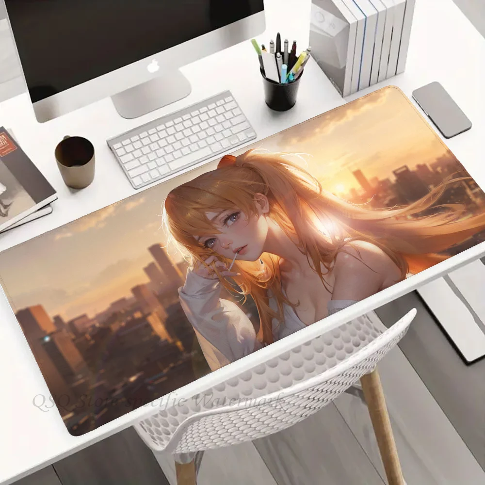 E-EVA Soryu Asuka Langley Mousepad Mouse Mat Desk Mat With Pad Gaming Accessories Prime Gaming XXL Keyboard Pad Padding Mat