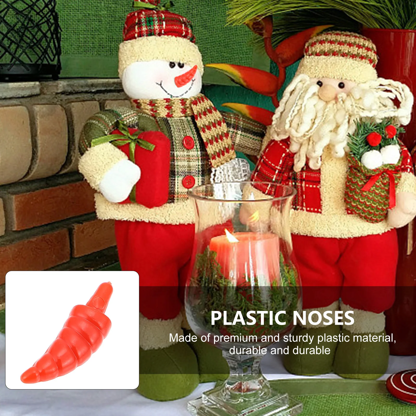 100 Pcs Bead Animal Kit Snowman Nose Accessory Plastic for Toy Carrot Red Accessories Christmas Craft DIY