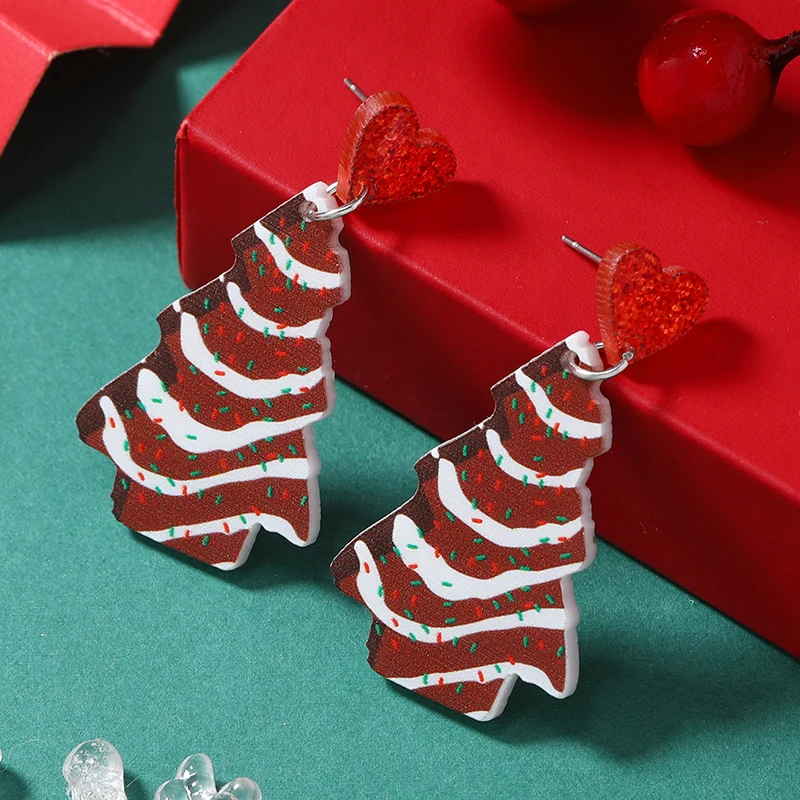 Luxury and luxurious Christmas earrings 2023 new popular earrings for women with unique design sense, niche fashion acrylic earr