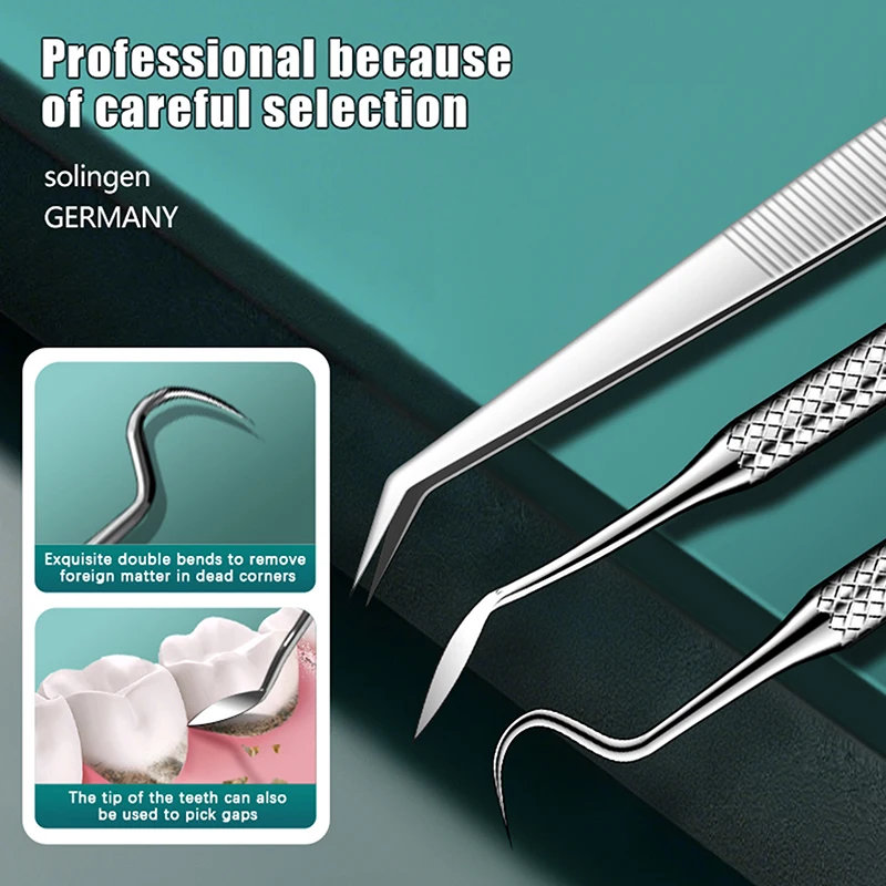 304 الفولاذ المقاوم للصدأ أدوات طب الأسنان الفم مرآة التحقيق الجير حامي نظيفة مكشطة البلاك مزيل العناية بالفم مجموعات الشفافة
