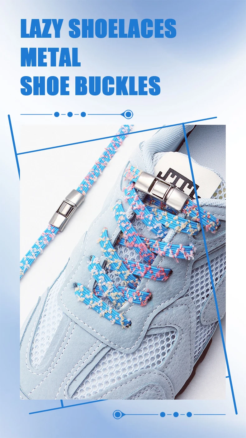 Schuhband-Schnallen zum Aufdrücken, Metall-Schnürsenkelsicherungen, sichere Befestigungszubehörteile für elastische, flache Sneaker-Schnürsenkel ﻿ – Detail 1