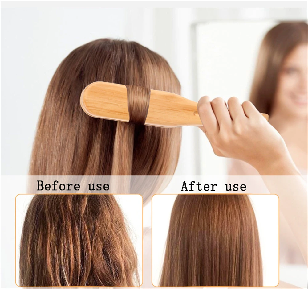 1pcs Double-Sided Brushes Wooden Hair Comb V-shaped Comb Mane Styling Hair Straightener Tool For Smoothing Styling