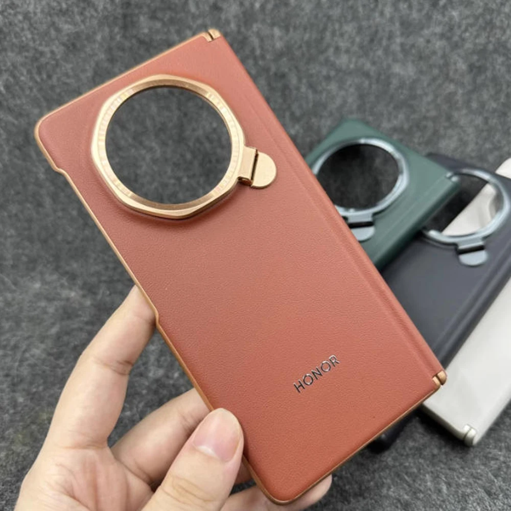 

Роскошный кожаный чехол для телефона Honor Magic V3 FCP-AN10, противоударная задняя крышка, бампер для HONOR MagicV3 5G, защитный чехол для кронштейна