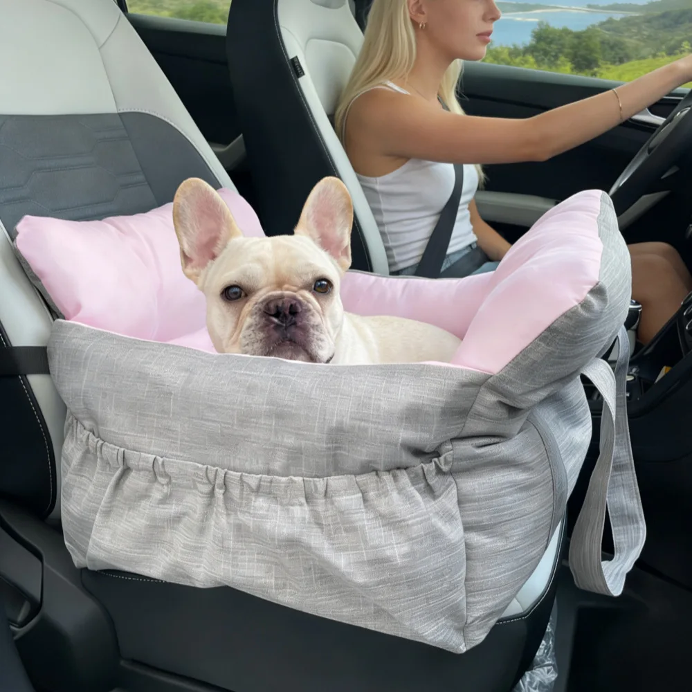 

Новое автокресло-лежанка для домашних животных: для щенков и кошек, съемный моющийся коврик, безопасное сиденье для собак, дорожный домик