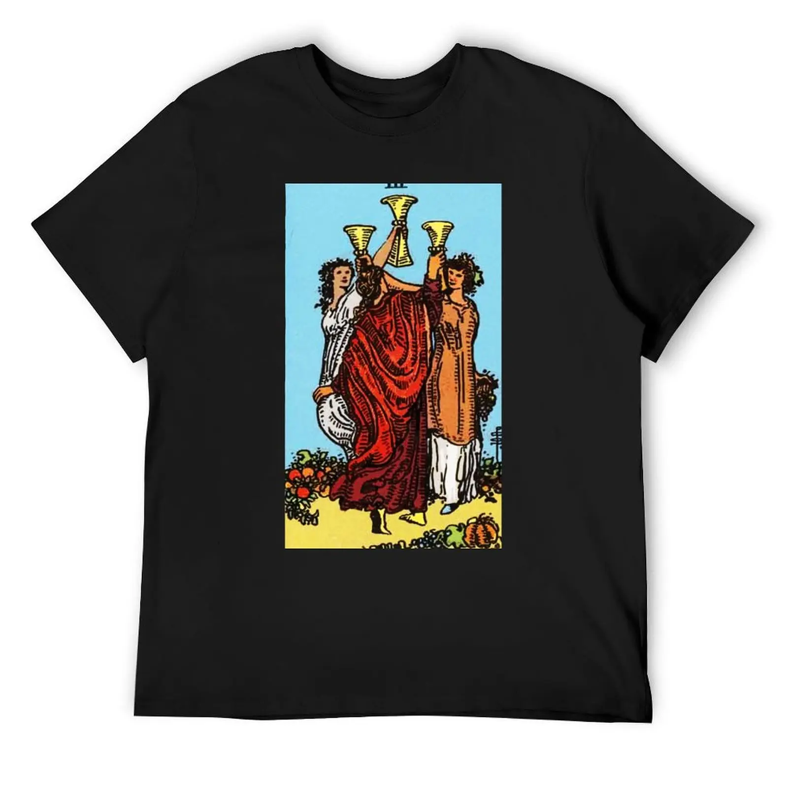 Three of Cups Tarot Card Rider Waite Classic T-Shirt custom shirt plain sweat anime t shirts fitted t shirts for men