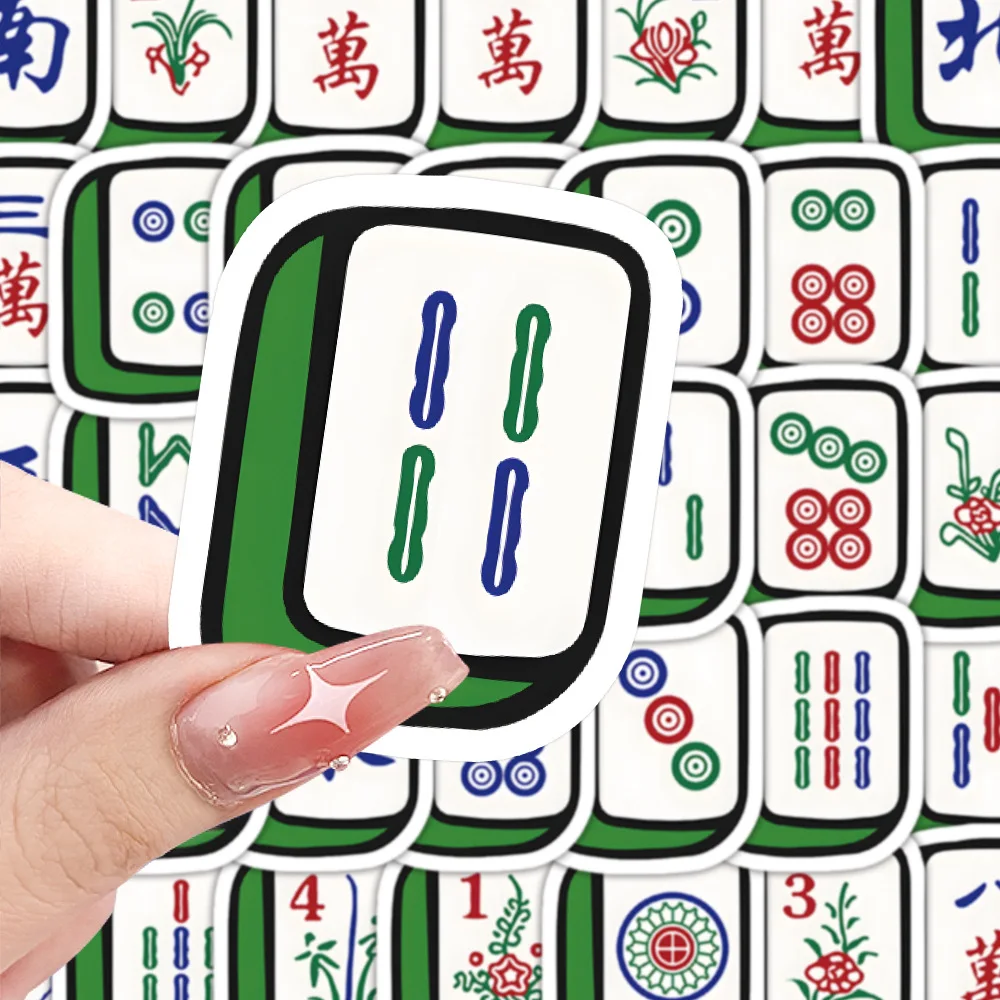 10/30/60 PIÈCES Personnalisé Créatif Dessin Animé Mahjong Doodle Autocollants Décoratifs Jouets pour Scrapbook Planche À Roulettes Réfrigérateur