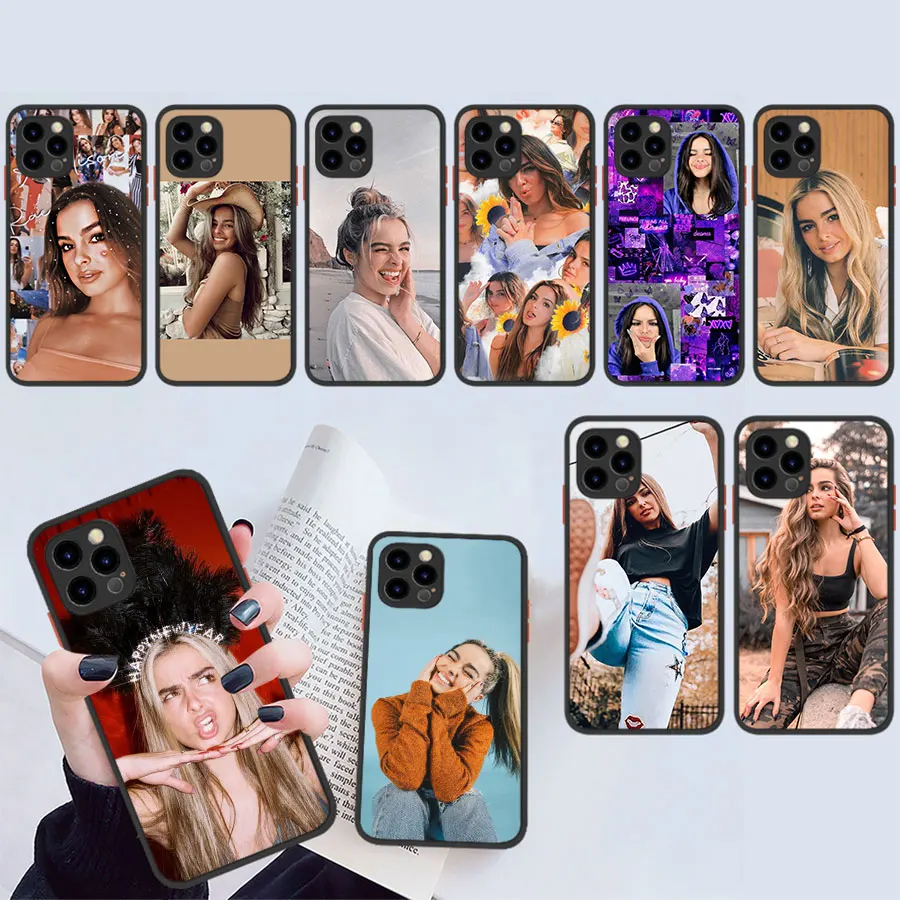 Мягкий силиконовый чехол D7 Addison Rae для iPhone 15 14 13 12 11 Pro Max Plus