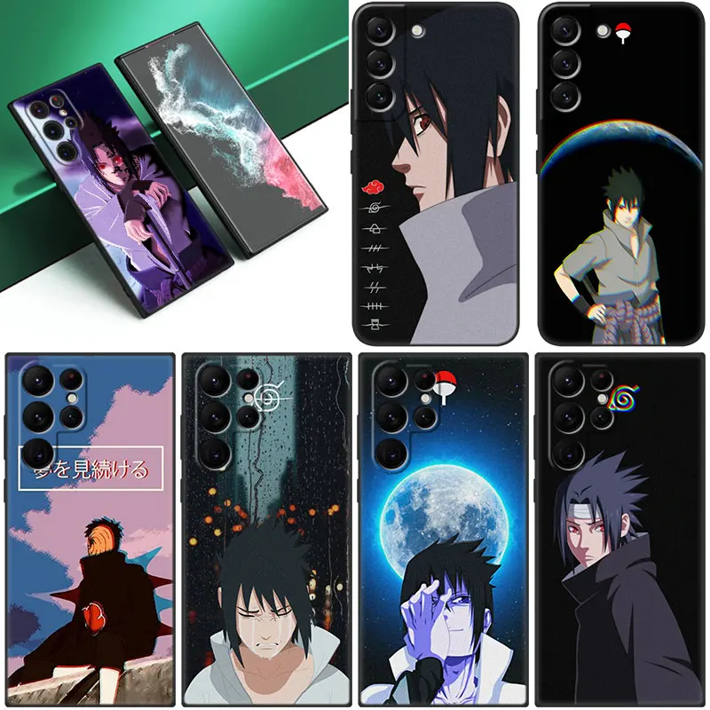 Anime Sasuke Uchiha Phone Case For Samsung Galaxy S23 S22 S21 Ultra S20 FE 5G S10E S10 Lite S8 S9 Plus S7 Edge Black Cover