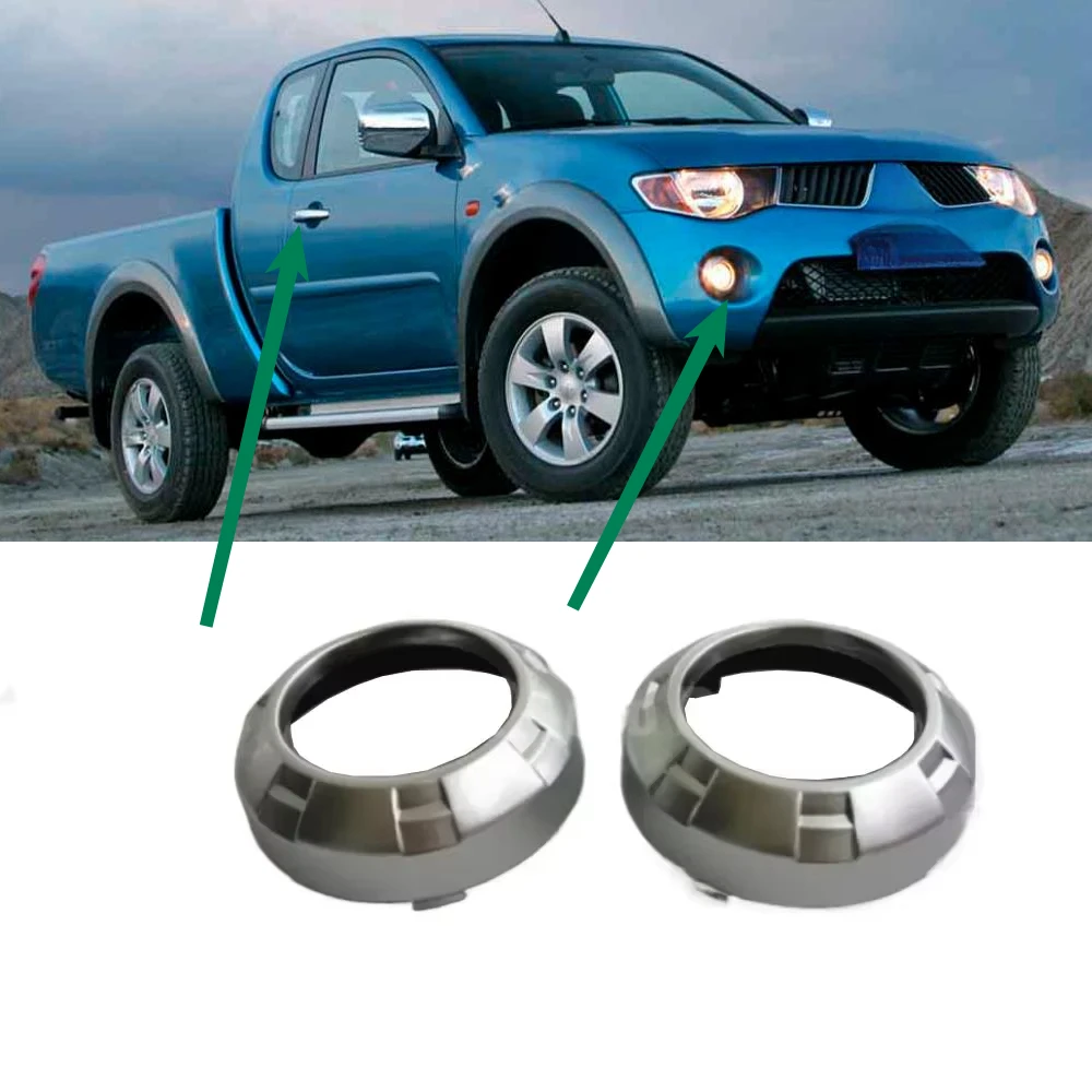 2 Pcs Lamp Cover for L200 2006-2008 6400A966 2 Door Front Lamp Cover for Triton Light Frame for L200 Pair