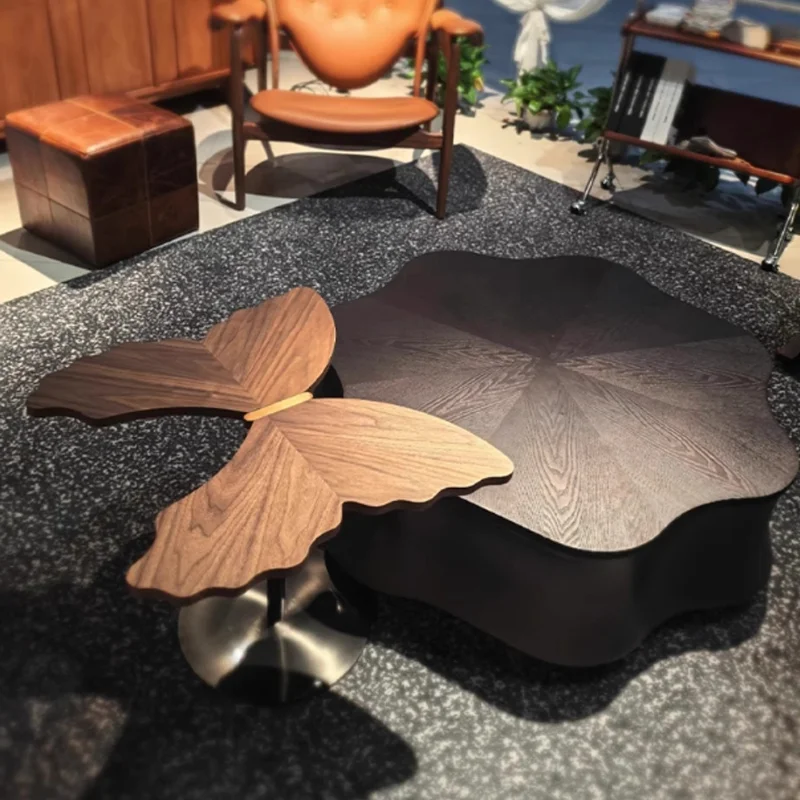 Portable Japanese Coffee Table Irregular Japandi Vintage Minimalist Coffee Table Vintage Meubles Maison Living Room Furniture