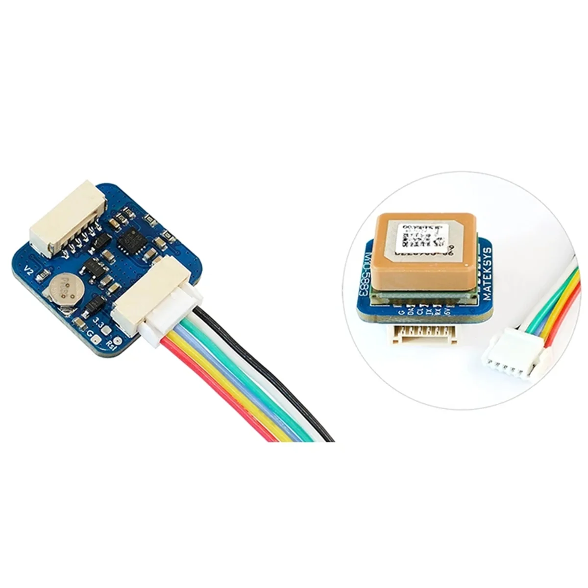 ABJG-20X20mm M10Q-5883 GNSS GPS وحدة البوصلة المغناطيسية QMC5883L M8Q لطائرة RC FPV حرة