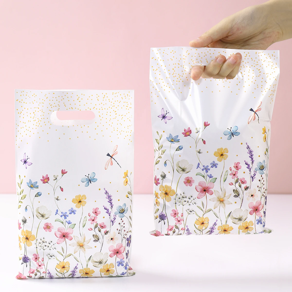 10/25/50pcs Handbag Candy Bags Wildflower Spring Birthday Party Gift Packing Bag 1st Birthday Baby Shower Girl Party Supplies ﻿