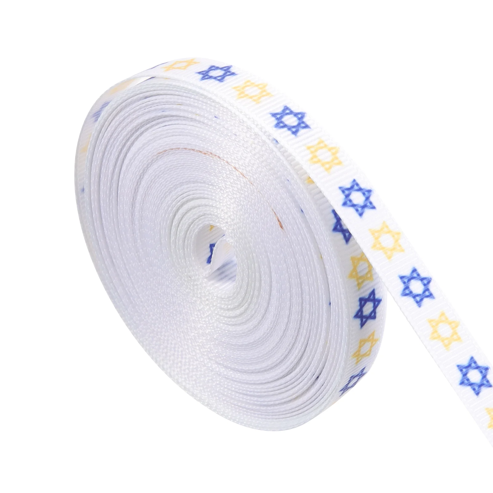 Hanukkah Ribbon Jewish Decoration DIY Gift Packaging for Wrapping Multi-function Ribbons Wreath Bow Fabric Hair Clamp Elegant