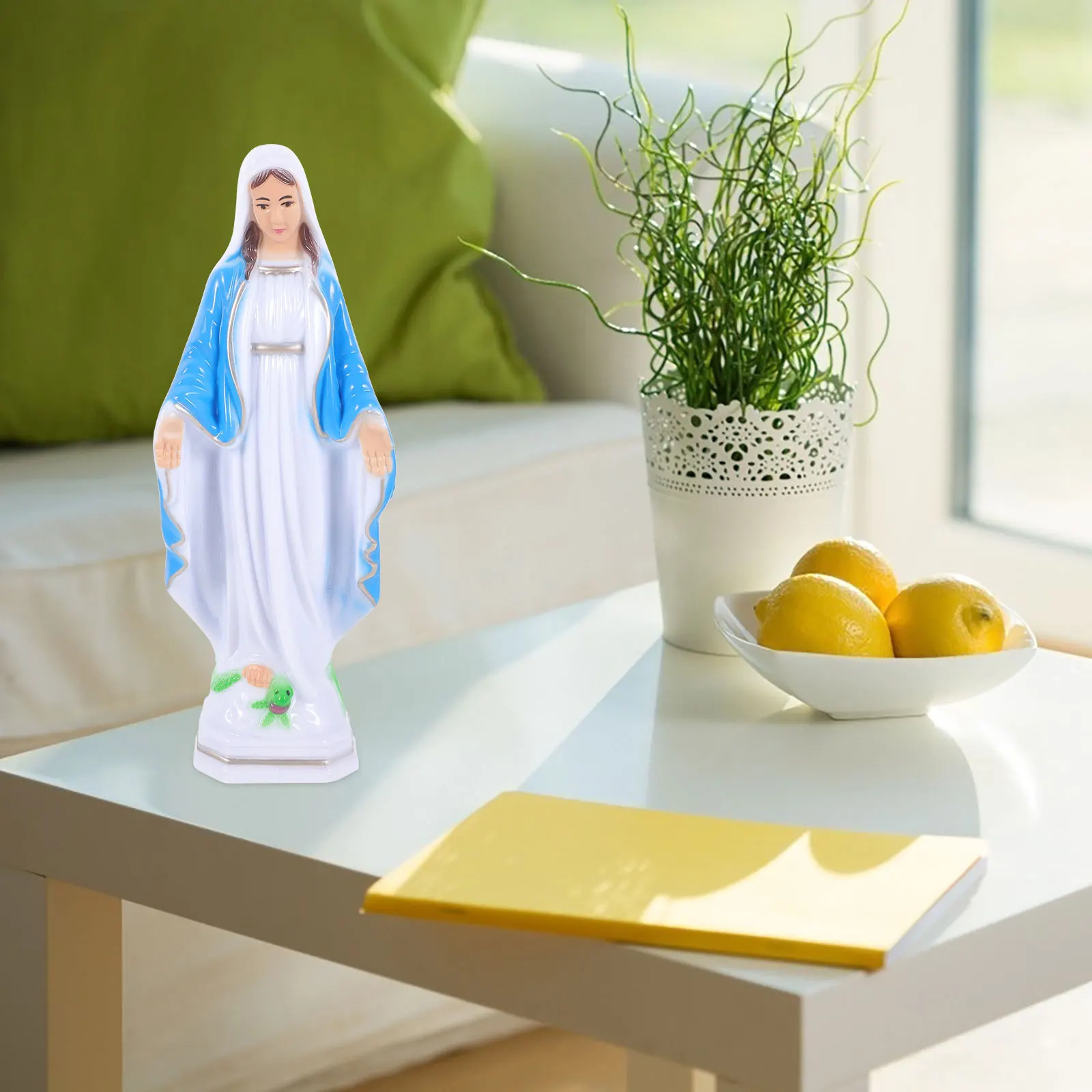 

Plastic Virgin Statue Home Decor Religious Gifts Mini Ornament Catholicism Adornment Garden Church Sculpture