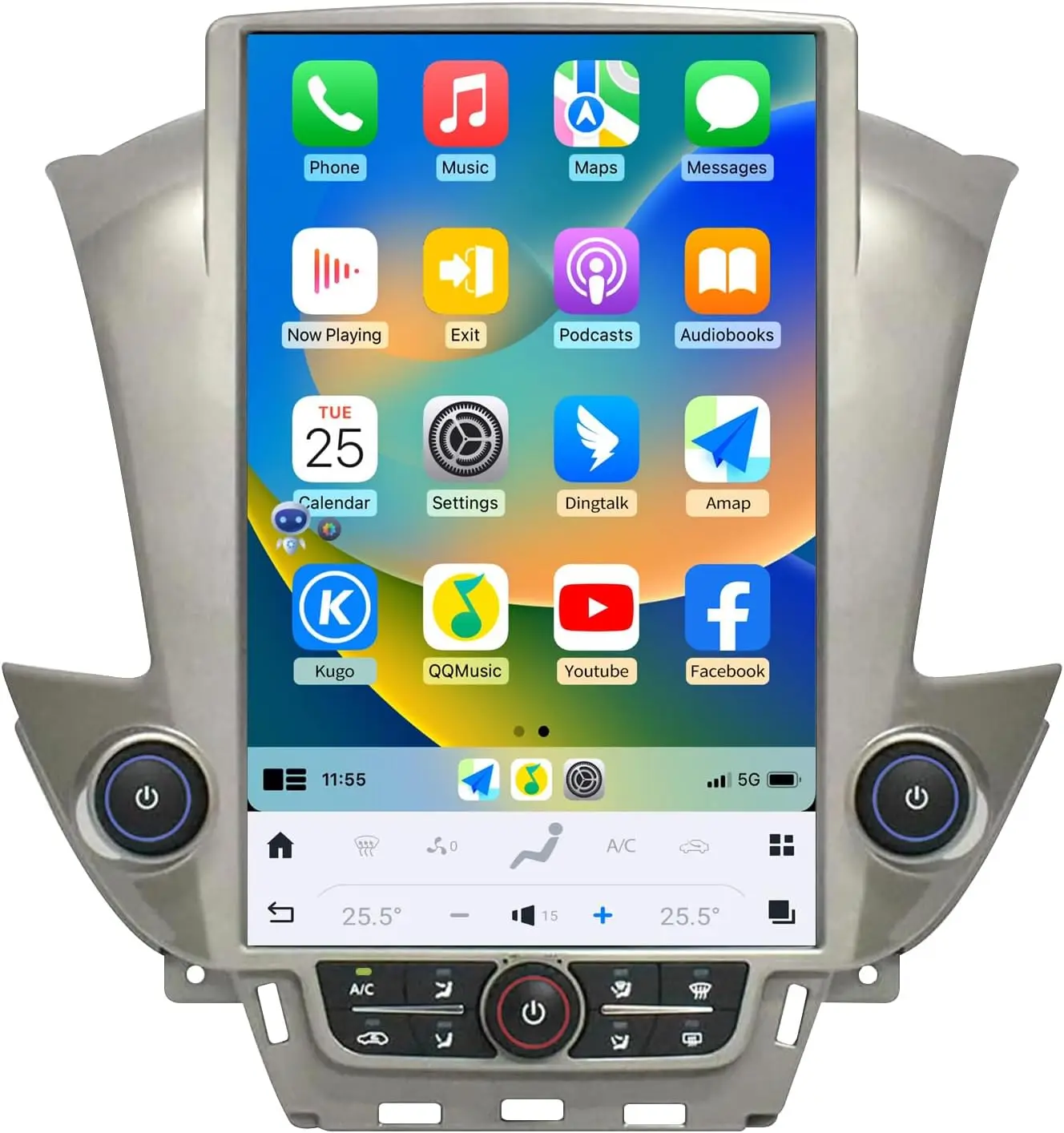 Qualcomm Car Radio for Chevrolet Suburban Tahoe GMC Yukon 2014-2020 Stereo Replacement Head Unit 14.4 Inch IPS 2K Touch Screen Tesla Style Carplay Android Auto Navigation (OEM 8 Inches)