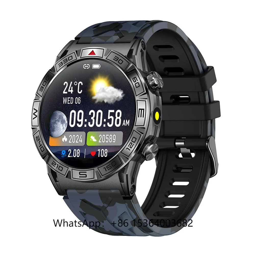 

TJXL-New Kc80 Men Smart Watch Calls Sms Notification Monitoring Gps Track Altitude Barometric Pressure Compass Flashlight Smartw