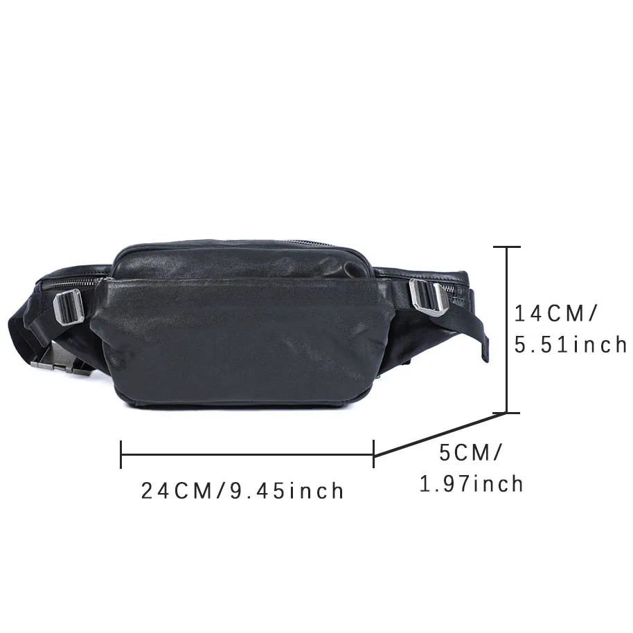 S.WORKER Premium Echtleder Herren-Brusttasche Modische Vollnarbenleder-Umhängetasche für Männer Schultertasche Sling Bag – Detail 3