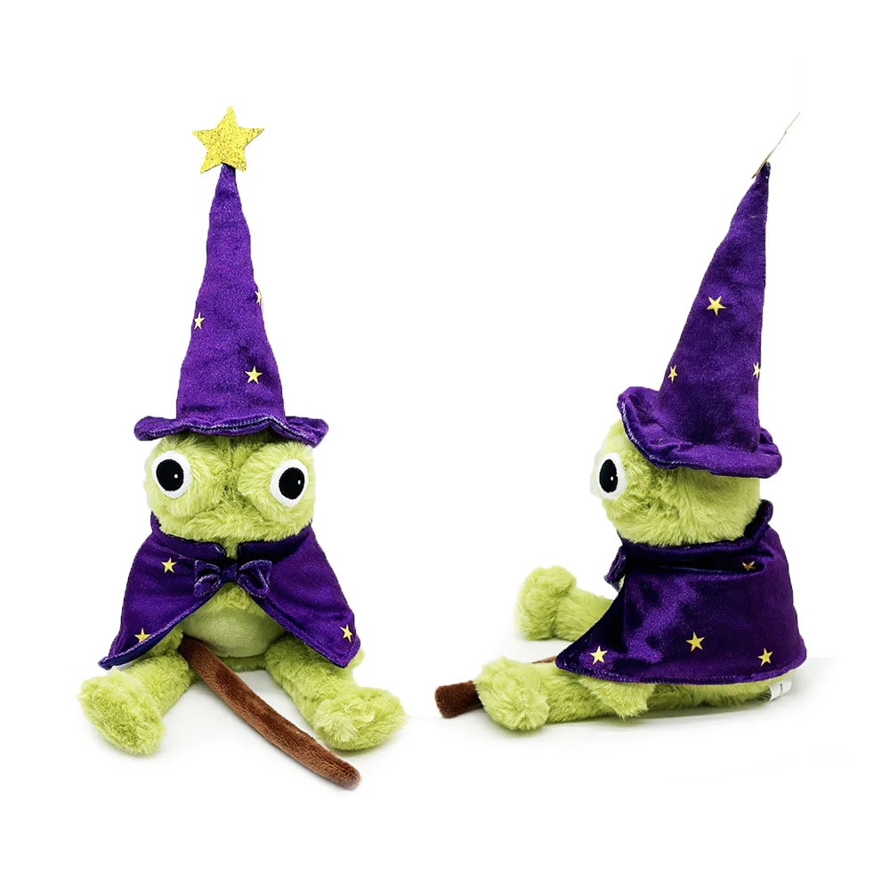 

Moonlight Manor Frog Wizard Plush Toy Catoon Soft Frog Plushie Halloween Party Decor Doll Soft Doll Toy Kids Gift