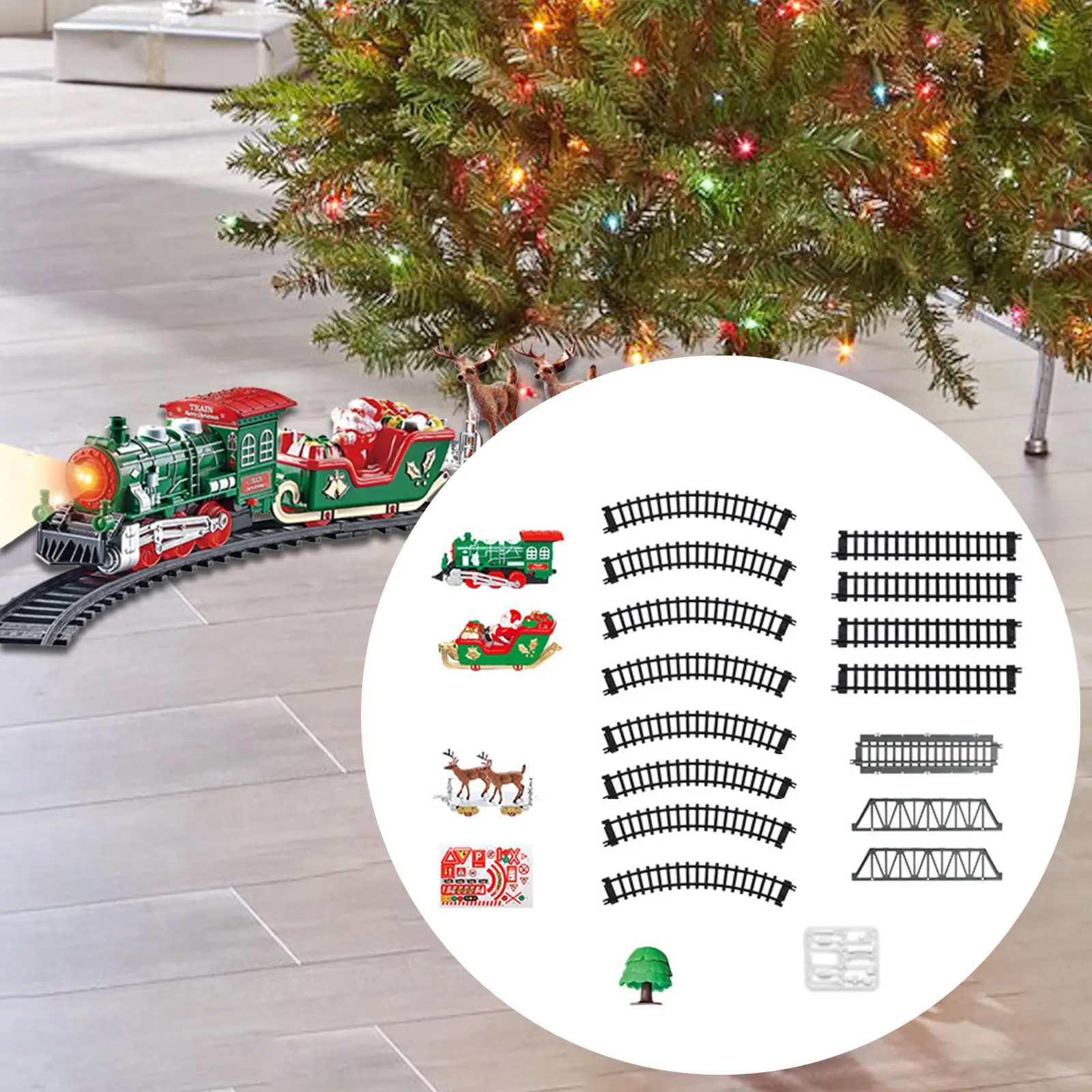 Christmas Electric Train Set Xmas Decoration Gift Model Train Set