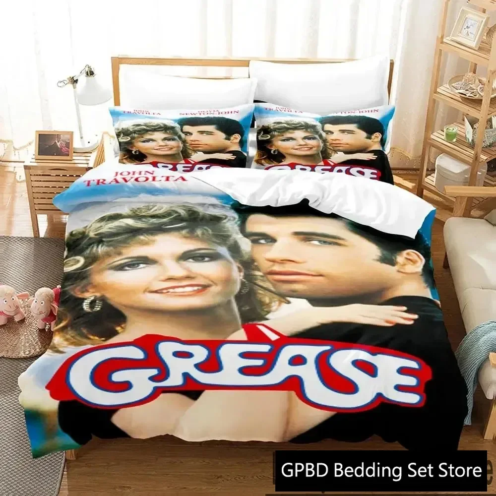 

3D Print Grease Bedding Set Boys Girls Twin Queen King Size Duvet Cover Pillowcase Bed boys Adult Home Textileextile