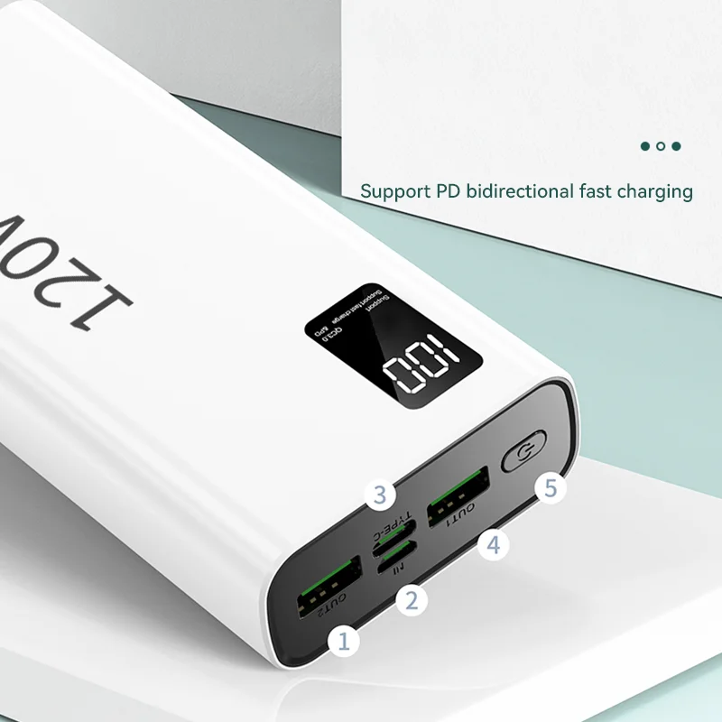 Xiaomi-Banque d'alimentation portable haute capacité, Powerbank à charge rapide, chargeur de batterie pour iPhone, Samsung, Huawei, 120W, 50000mAh