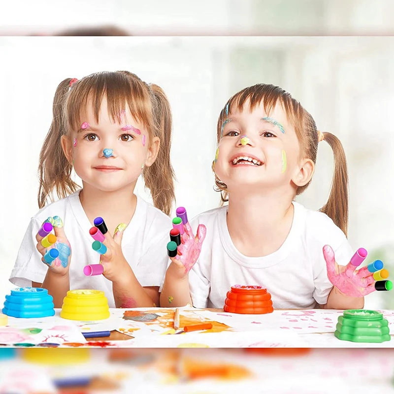 حار TTKK 240 قطع إصبع الإسفنج Daubers إصبع اللوحة الإسفنج الحرفية رسم الإسفنج Dauber مجموعة لطلاء الحبر الفني الحرف