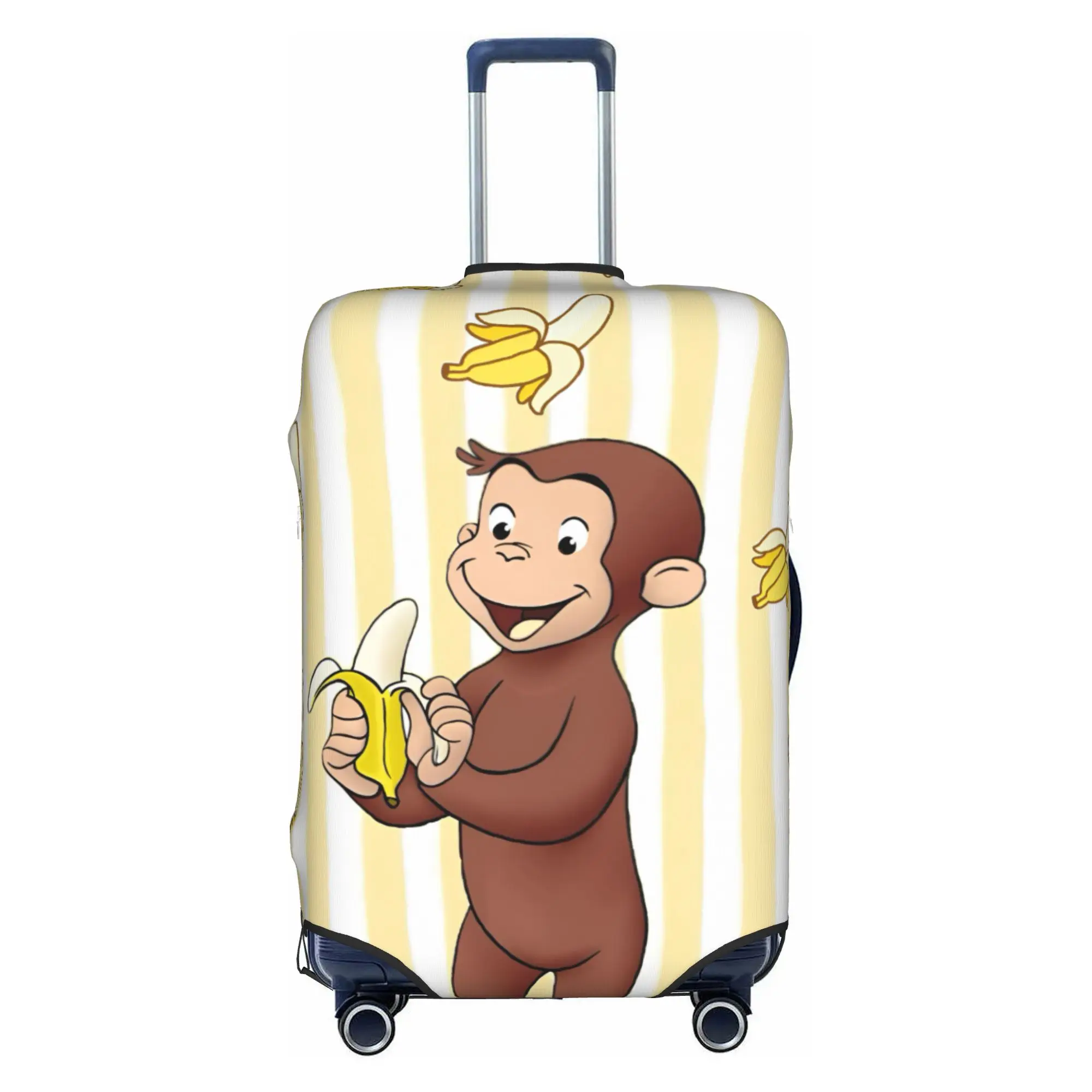 Custom Funny C-Curious Georges Luggage Cover Protector Elastic Monkey TV Series Travel Suitcase Covers