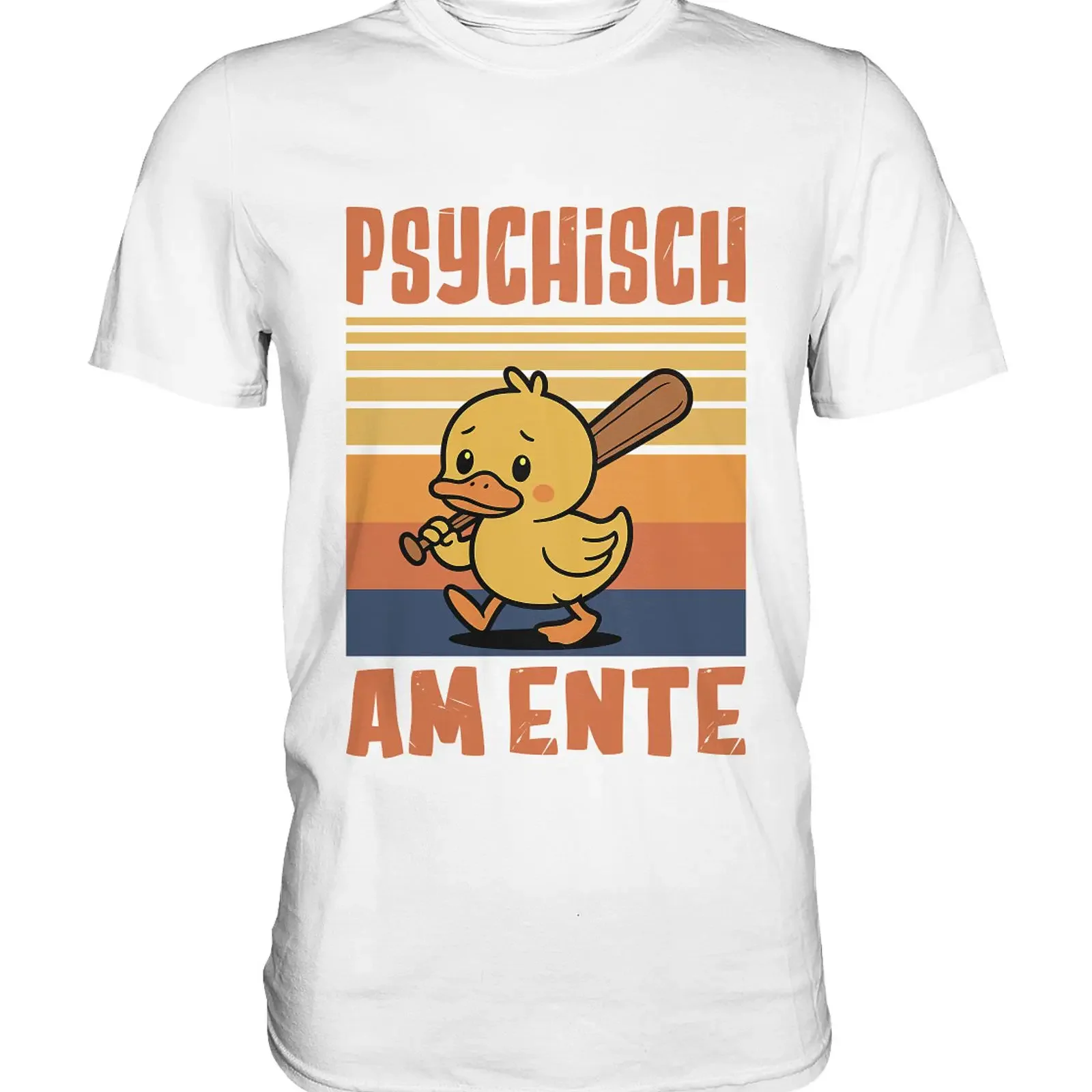 Psychisch kranke Ente T-Shirt mit lustigem Spruch, Retro-Spaß, Humor-Geschenk, Vintage, leicht gewaschen, leicht grafisch, Unisex, vielseitige Streetwear für Herren