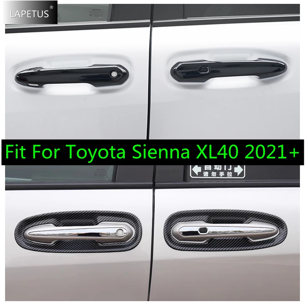 

For Toyota Sienna XL40 2021 2022 2023 Car Door Handle Bowl Decor Protection Cover Trim Chrome / Black / Carbon Fiber Accessories