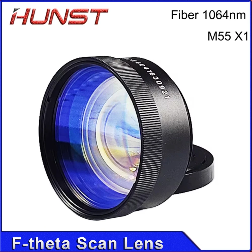 Детали сканирующей линзы HUNST F-theta, резьба M55, 1064 нм, гальванометр, полевая линза, подходит для волоконной лазерной маркировочной машины YAG 1064 нм