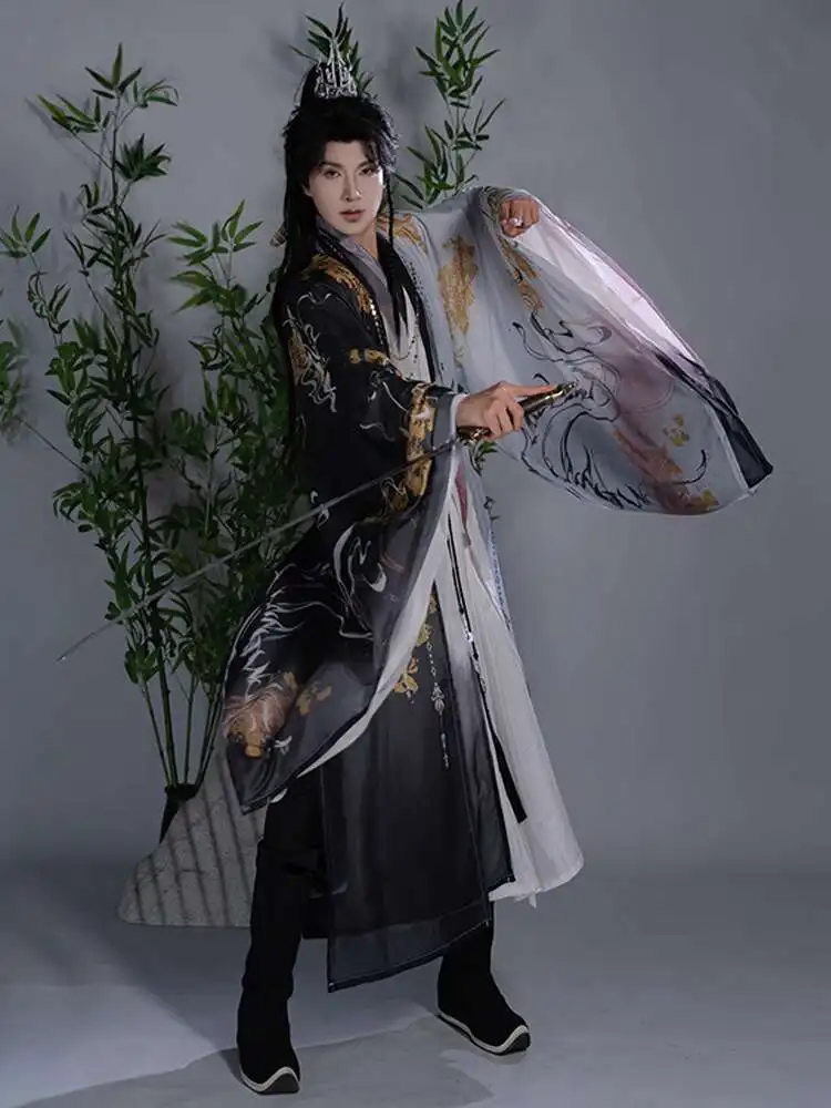 

New Hanfu Men Clothing Summer Chivalrous Expert Antiquities Adult Chinese Style Ancient Costume Carnival Halloween Cos Cosplay
